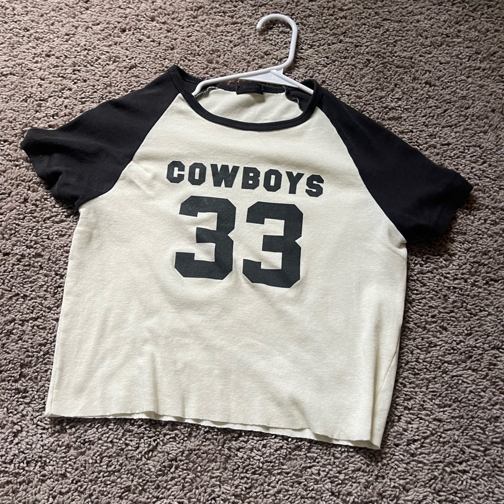 Cowboys Kids Raglan Shirt - Black & Cream